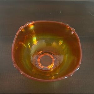 Vintage Retro Amberina Art Glass Candy/Trinket Bowl